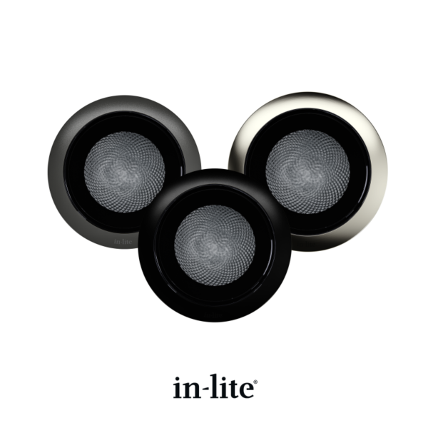 In-lite SMART FLUX TONE – slimme RGBW-grondspot voor sfeer in kleur, in drie ringkleuren